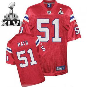 Jerseys Factory Cheap Patriots #51 Jerod Mayo Red Alternate Supe