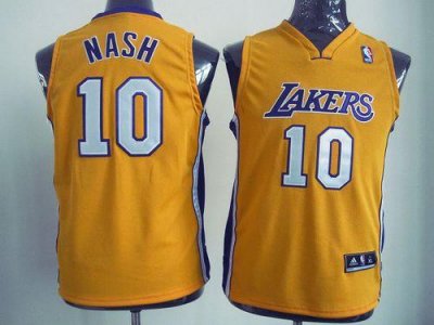 Jerseys Factory Cheap Revolution 30 Lakers #10 Steve Nash Yellow