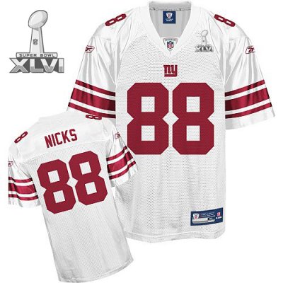 Jerseys Factory Cheap Giants #88 Hakeem Nicks White Super Bowl X