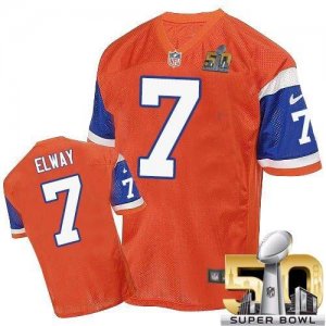 Jerseys Factory Cheap Nike Broncos #7 John Elway Orange Throwbac