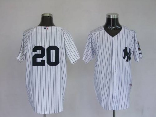 Jerseys Factory Cheap Yankees #20 Posada Jorge White Embroidered