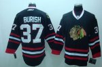 Jerseys Factory Cheap Blackhawks #37 Adam Burish Embroidered Bla