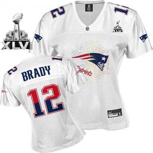 Jerseys Factory Cheap Patriots #12 Tom Brady White 2011 Women's