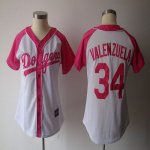 Jerseys Factory Cheap Dodgers #34 Fernando Valenzuela White/Pink