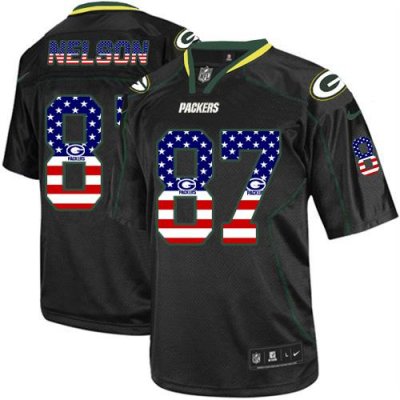 Jerseys Factory Cheap Nike Packers #87 Jordy Nelson Black Men's