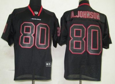 Jerseys Factory Cheap Texans #80 A.Johnson Lights Out Black Stit