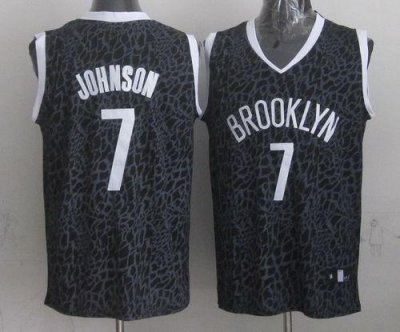 Jerseys Factory Cheap Nets #7 Joe Johnson Black Crazy Light Stit