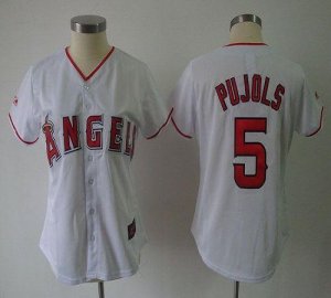 Jerseys Factory Cheap Angels of Anaheim #5 Albert Pujols White W