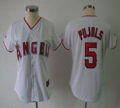 Jerseys Factory Cheap Angels of Anaheim #5 Albert Pujols White W