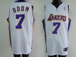 Jerseys Factory Cheap Lakers #7 Lamar Odom Embroidered White NBA