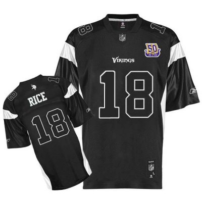 Jerseys Factory Cheap Vikings #18 Sidney Rice Black Shadow Team