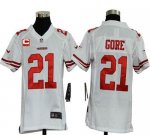 Jerseys Factory Cheap Nike 49ers #21 Frank Gore White With C Pat