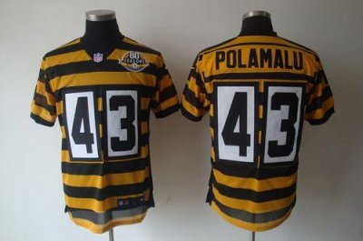 Jerseys Factory Cheap Nike Steelers #43 Troy Polamalu Yellow/Bla