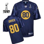 Jerseys Factory Cheap Packers #80 Donald Driver Blue Super Bowl