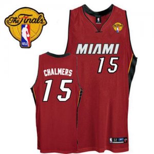 Jerseys Factory Cheap Heat #15 Mario Chalmers Red Finals Patch E