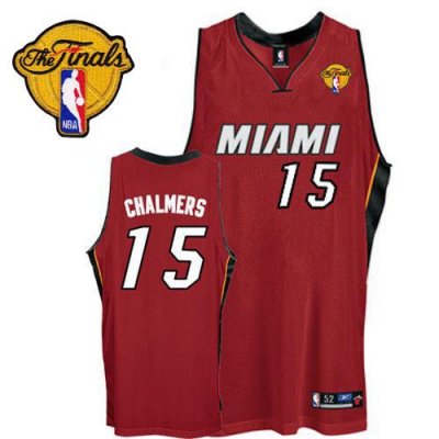 Jerseys Factory Cheap Heat #15 Mario Chalmers Red Finals Patch E