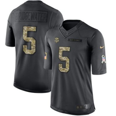 Jerseys Factory Cheap Nike Vikings #5 Teddy Bridgewater Black Me