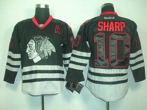 Jerseys Factory Cheap Blackhawks #10 Patrick Sharp Black Ice Emb