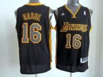 Jerseys Factory Cheap Revolution 30 Lakers #16 Pau Gasol Black(G