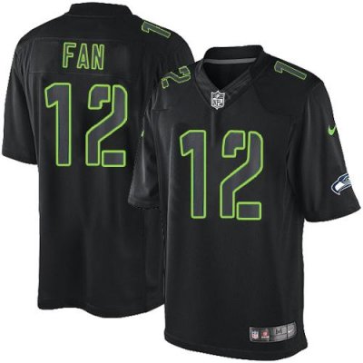 Jerseys Factory Cheap Nike Seahawks #12 Fan Black Men's Stitched