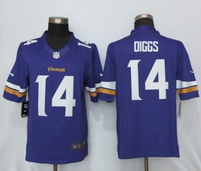 Jerseys Factory Cheap Nike Vikings #14 Stefon Diggs Purple Team
