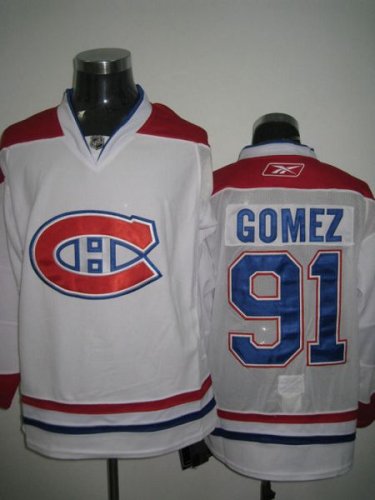 Jerseys Factory Cheap Canadiens #91 Scott Gomez Embroidered Whit