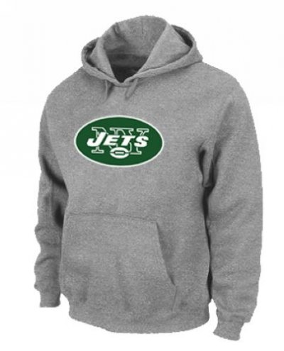 Jerseys Factory Cheap New York Jets Logo Pullover Hoodie Grey