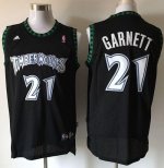 Jerseys Factory Cheap Timberwolves #21 Retro Garnett Black Stitc