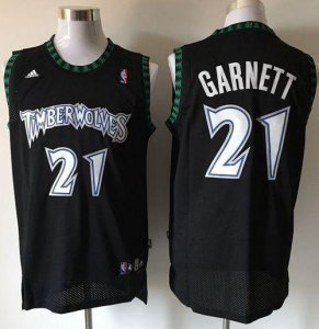 Jerseys Factory Cheap Timberwolves #21 Retro Garnett Black Stitc