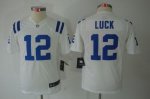 Jerseys Factory Cheap Nike Colts #12 Andrew Luck White Youth Emb
