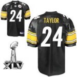 Jerseys Factory Cheap Steelers #24 Ike Taylor Black Super Bowl X