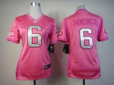 Jerseys Factory Cheap Nike Jets #6 Mark Sanchez Pink Women's Be