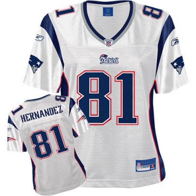 Jerseys Factory Cheap Patriots #81 Aaron Hernandez White Women's