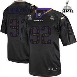 Jerseys Factory Cheap Nike Ravens #92 Haloti Ngata New Lights Ou