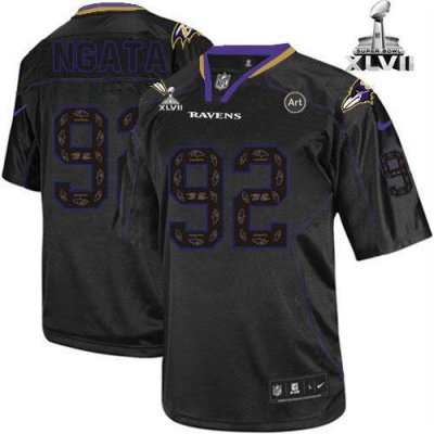 Jerseys Factory Cheap Nike Ravens #92 Haloti Ngata New Lights Ou