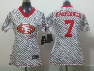 Jerseys Factory Cheap Nike 49ers #7 Colin Kaepernick Zebra Women