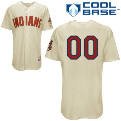 Jerseys Factory Cheap Indians Personalized Authentic Cream Baseb