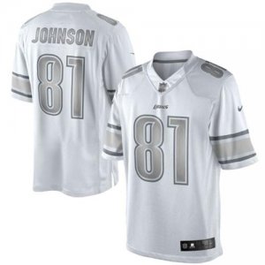 Jerseys Factory Cheap Nike Lions #81 Calvin Johnson White Men's