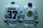 Jerseys Factory Cheap Blackhawks #37 Adam Burish Embroidered Whi