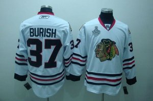 Jerseys Factory Cheap Blackhawks #37 Adam Burish Embroidered Whi
