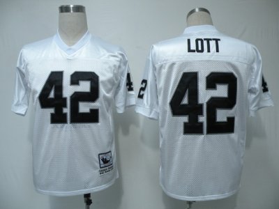 Jerseys Factory Cheap Mitchell & Ness Raiders #42 Lott White Emb