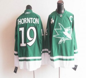 Jerseys Factory Cheap Sharks St Patty's Day #19 Joe Thornton Gre