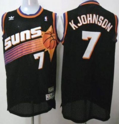 Jerseys Factory Cheap Suns #7 Kevin Johnson Black Throwback Stit