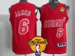 Jerseys Factory Cheap Heat #6 LeBron James Red Big Color Fashion