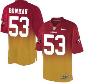 Jerseys Factory Cheap Nike 49ers #53 NaVorro Bowman Red/Gold Men
