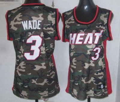 Jerseys Factory Cheap Heat #3 Dwyane Wade Camo Women's Stealth C