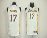 Jerseys Factory Cheap Revolution 30 Lakers #17 Andrew Bynum Whit