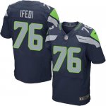 Jerseys Factory Cheap Nike Seahawks #76 Germain Ifedi Steel Blue