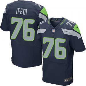 Jerseys Factory Cheap Nike Seahawks #76 Germain Ifedi Steel Blue
