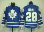 Jerseys Factory Cheap Maple Leafs #28 Tie Domi Blue CCM Throwbac